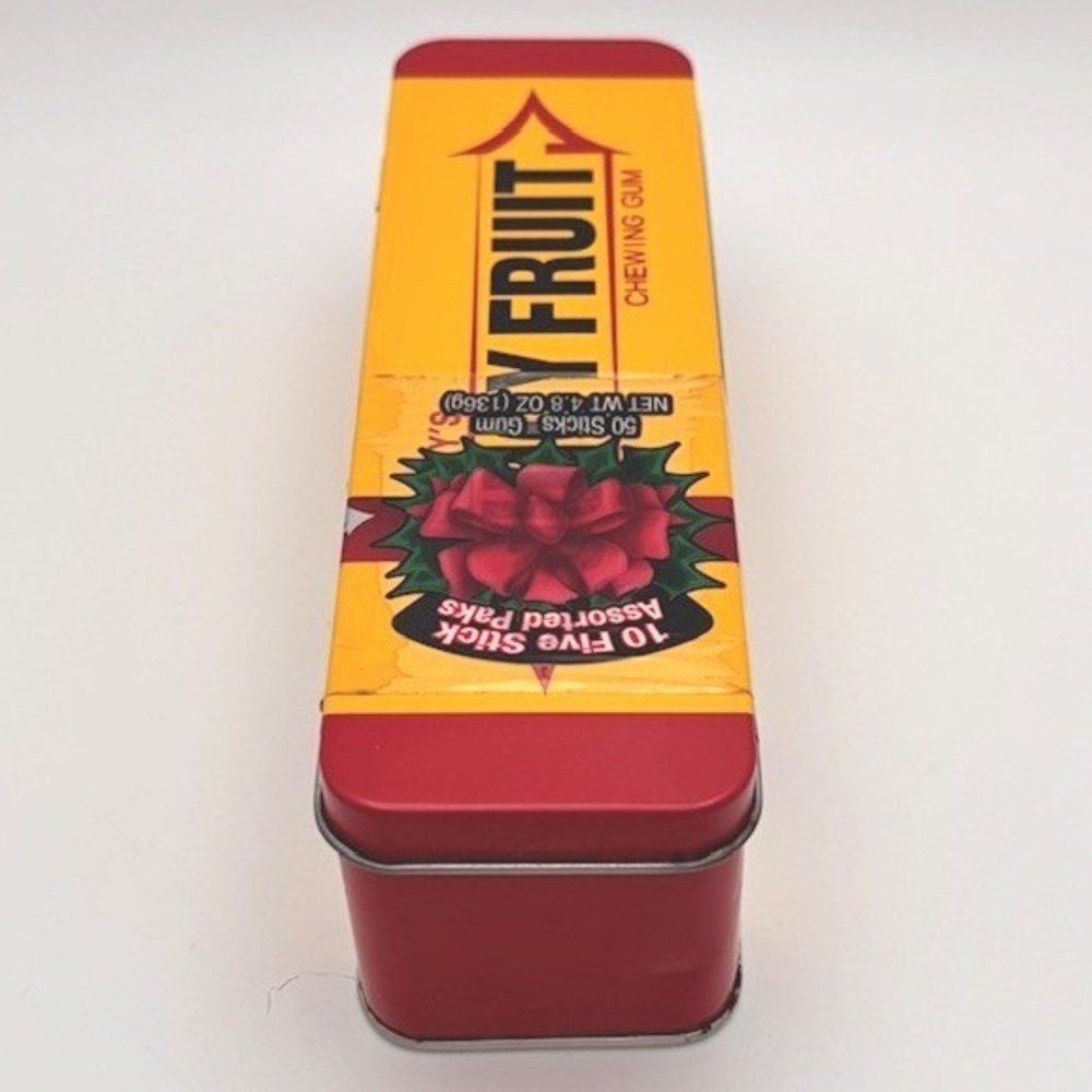 Vintage Wrigleys Juicy Fruit Gum Tin Holiday Limited Edition Collectible Red Bow - Picture 4 of 6